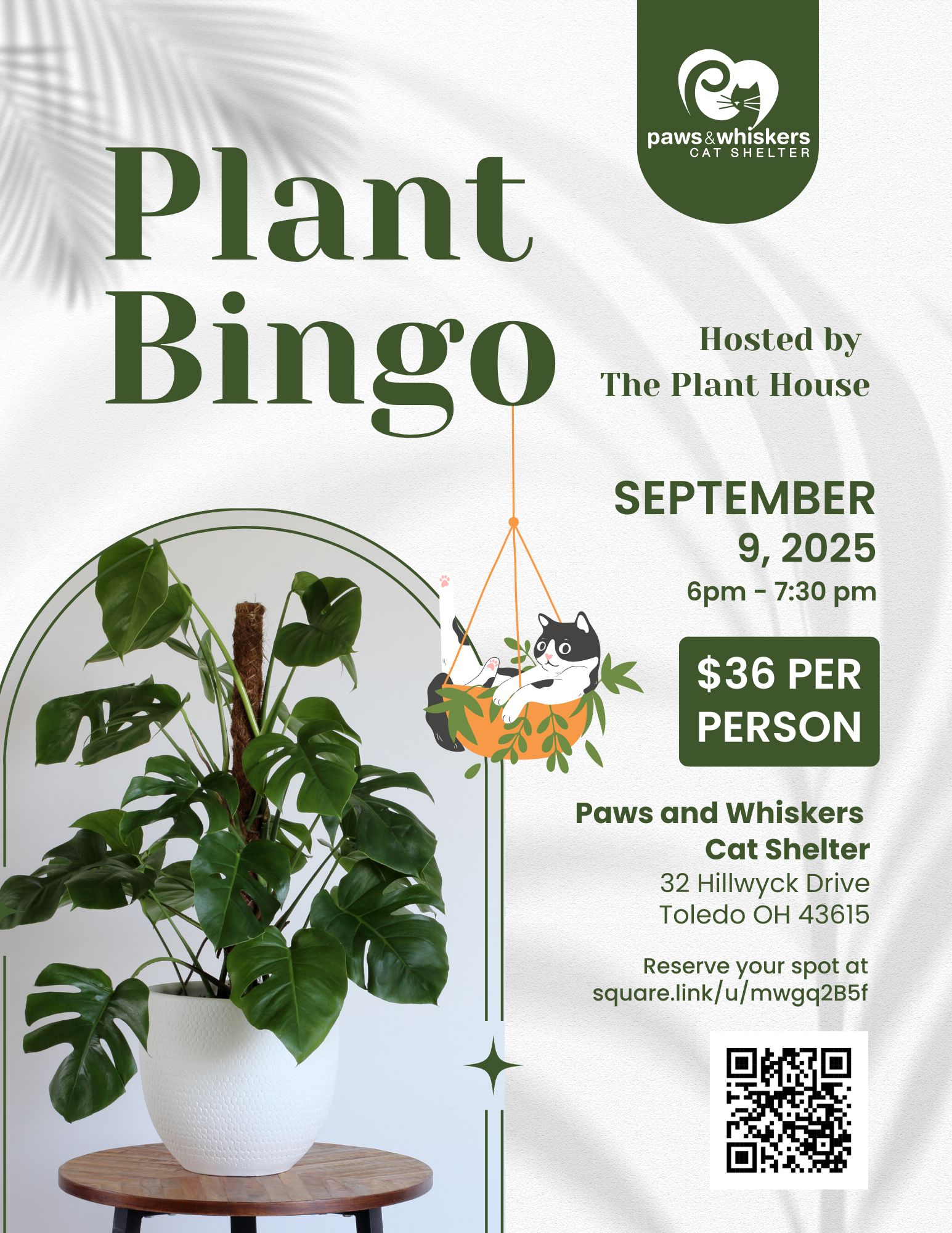Plant Bingo - Events: Single Page Layout - Paws and Whiskers
