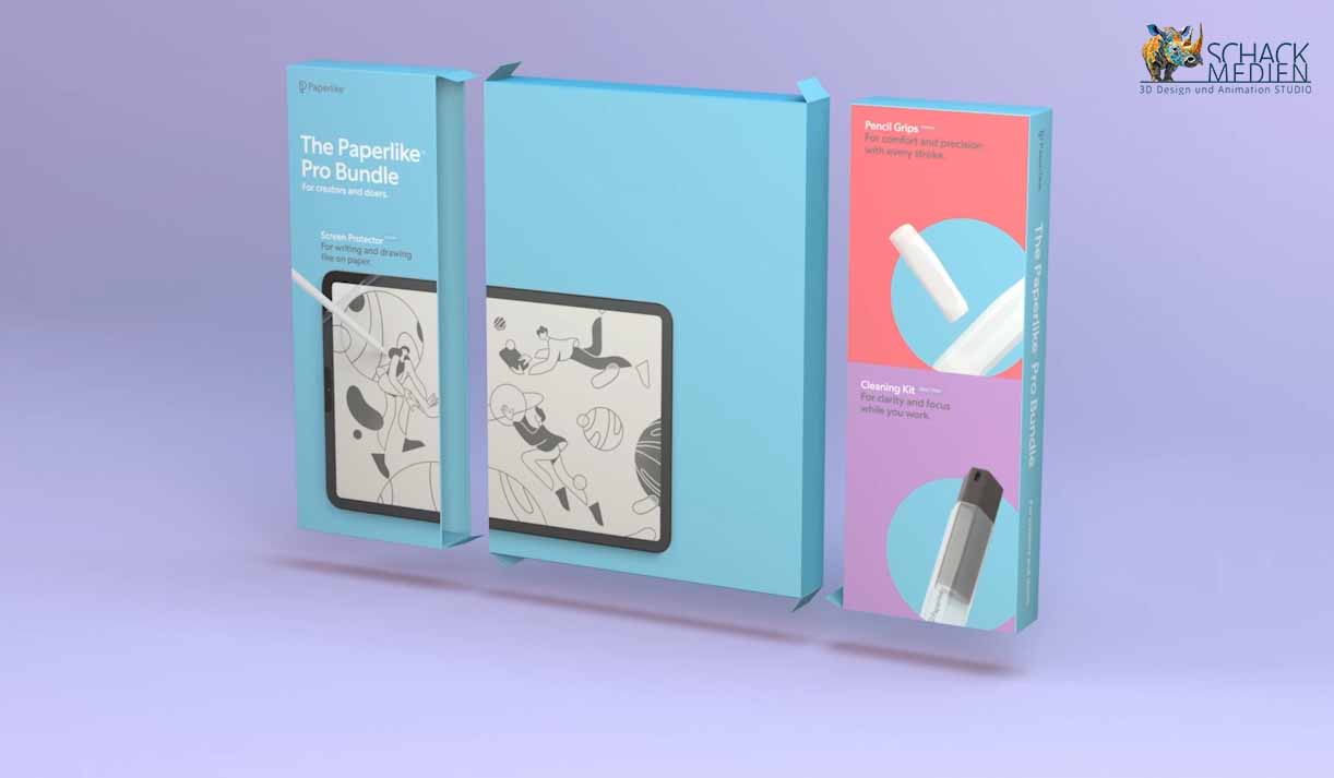 Vorschaubild: 3D-Animation zeigt die Funktionsweise von Sicherheitslaschen einer Verpackung – Design von Tobias Otto