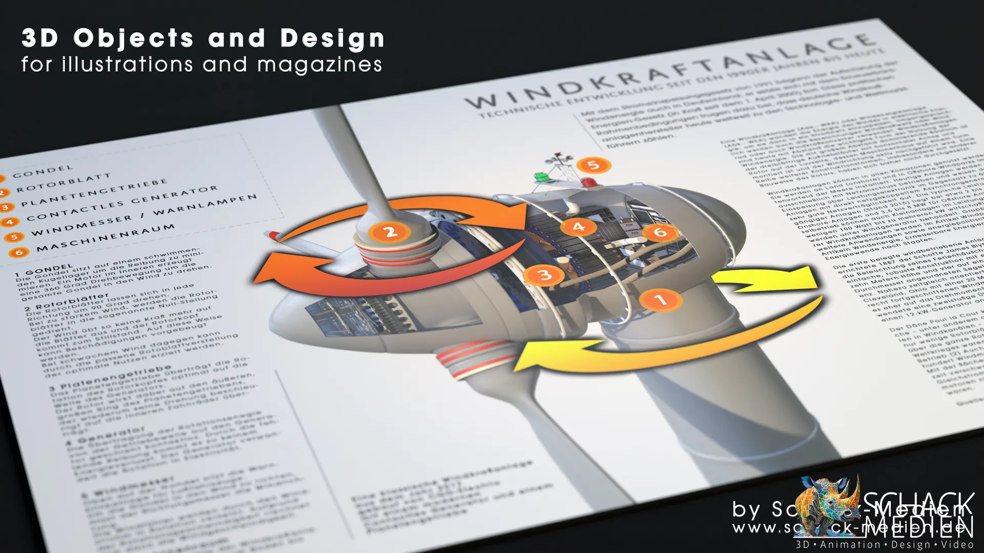 Schack-Medien 3D Objects and Design for illustrations and magazines