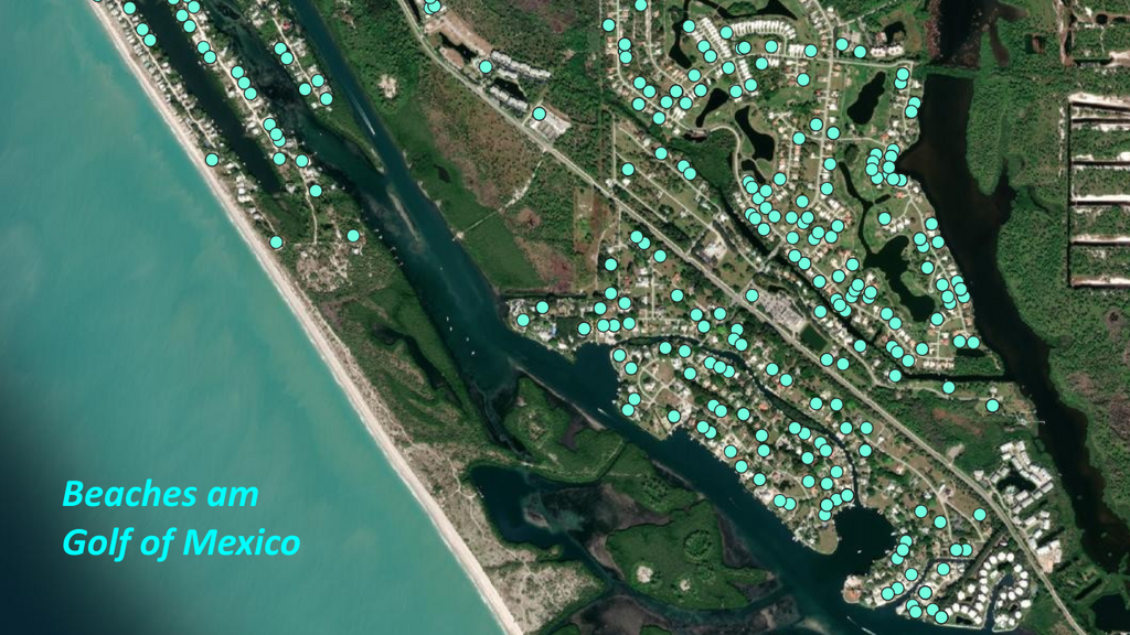 Blick auf die Bucht von Cape Haze, Bestandsgebiet mit einigen neu ausgewiesenen Bauflächen. Jeweils nur ein paar hundert Meter zum Meer. Herrliche Landschaft.