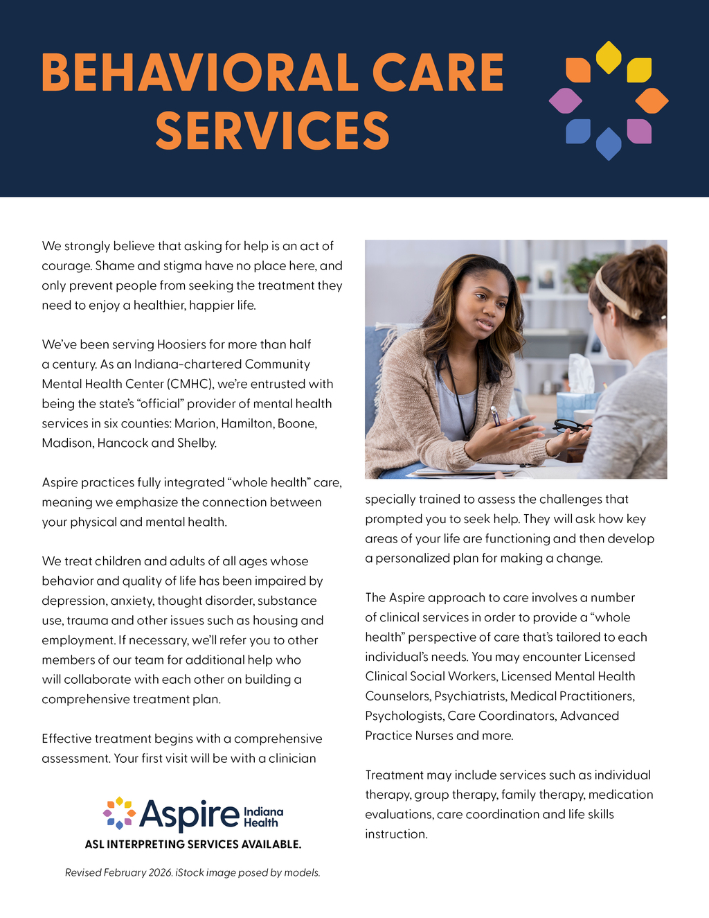 Behavioral Health Services flyer