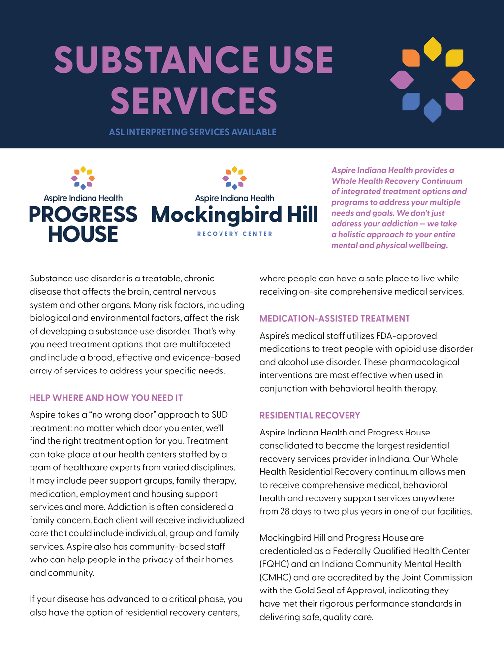 Substance Use Services flyer