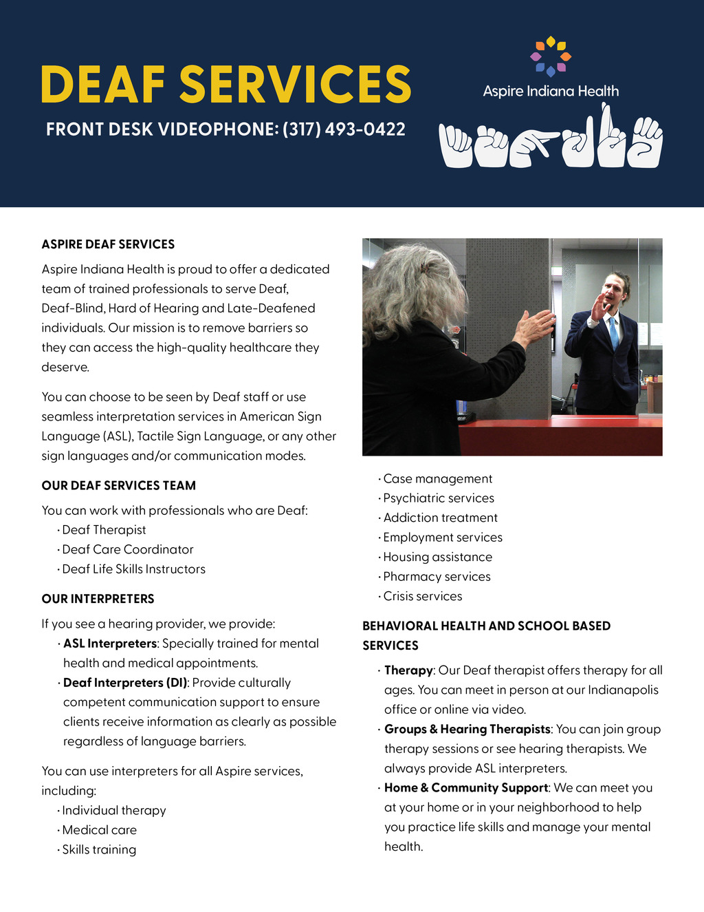 Deaf Services flyer