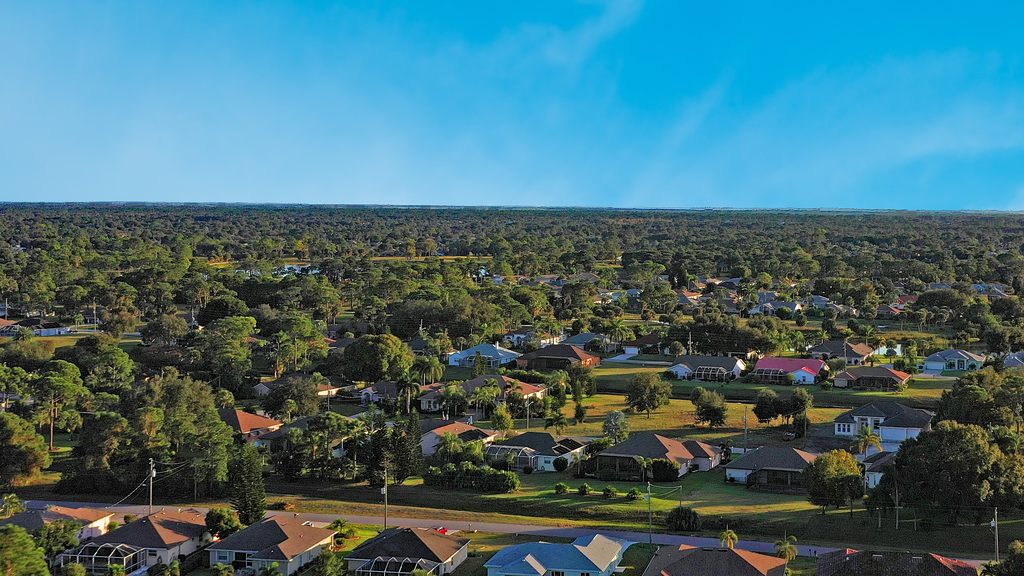 Blick auf Englewood. Der Norden und Westen wurde schon vor 80 Jahren bebaut und breitet sich heute über Englewood Ost weiter aus
