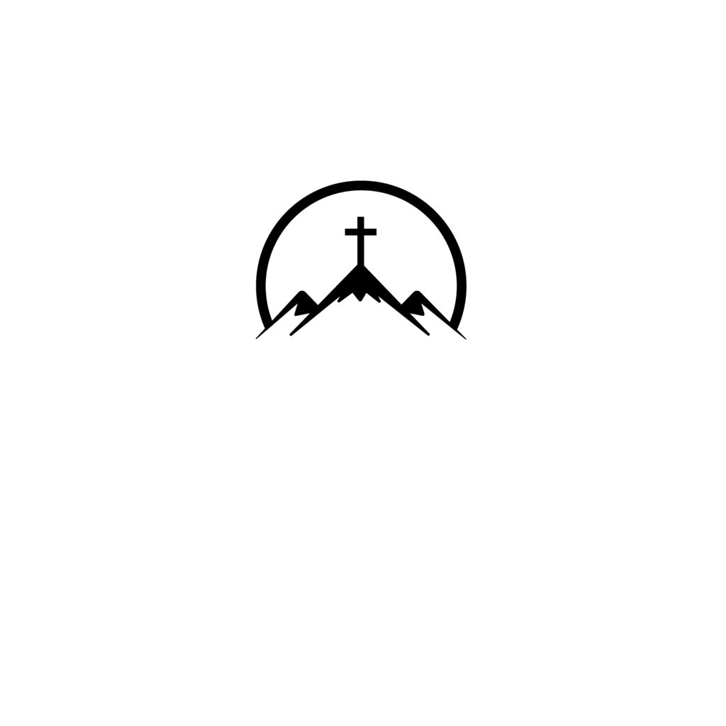 Logo of mountains with a cross on top