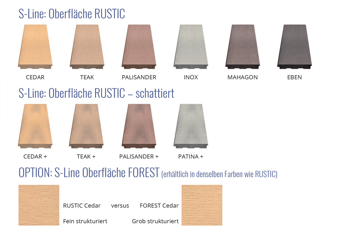 System S-Line Terrassensystem Farben