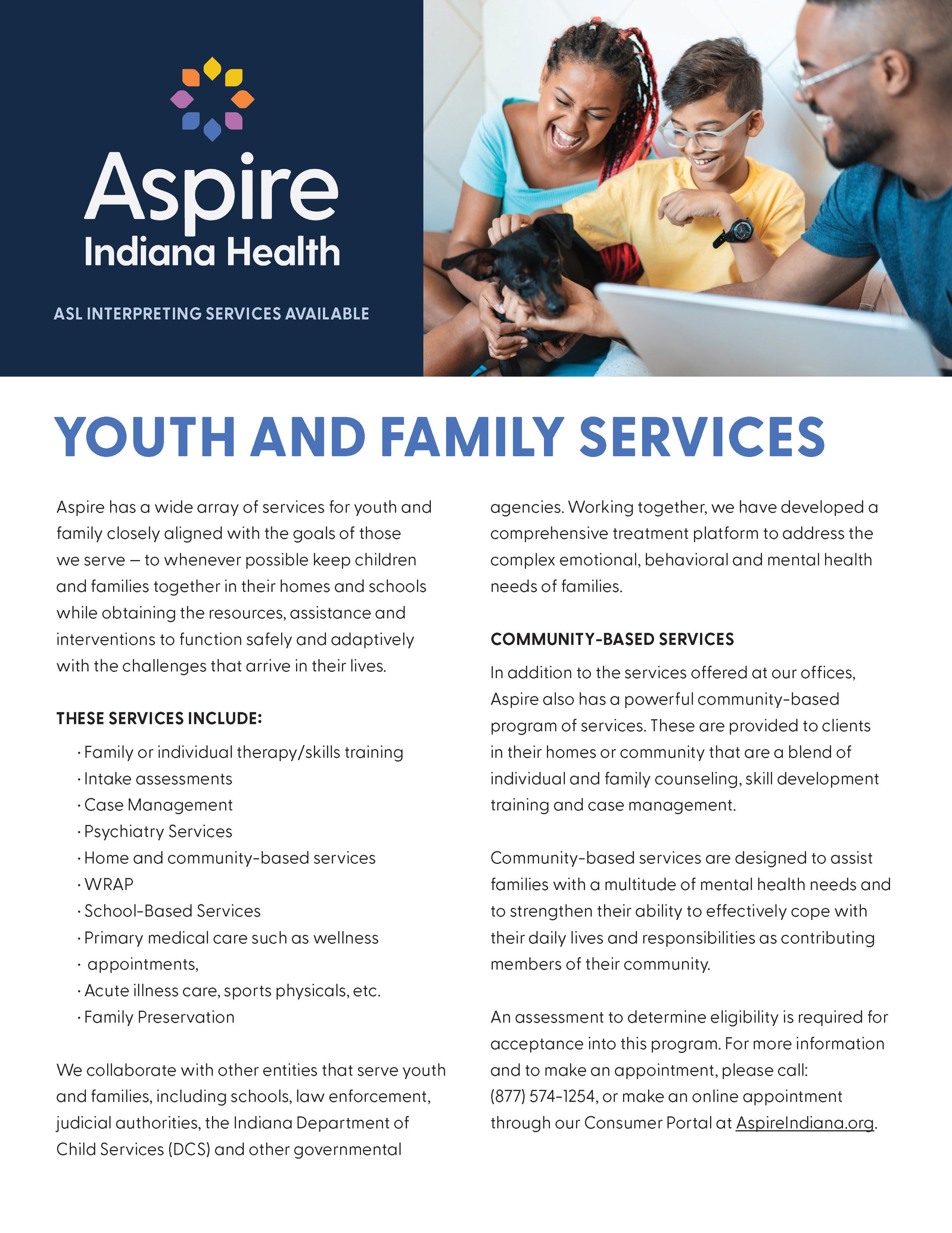 Youth & Family Services flyer