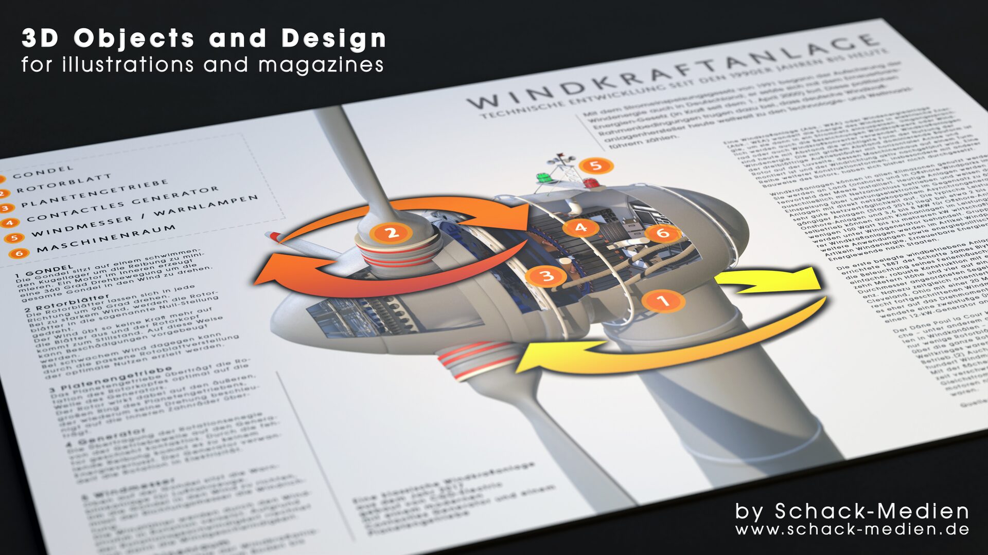 Schack-Medien 3D Objects and Design for illustrations and magazines