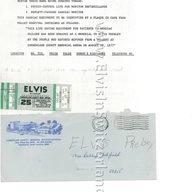 Ticket for August 25, 1977, refused refund, donated as a memorial to Elvis Presley.