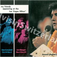 VERY RARE: August 1975, Hilton Hotel Summer Festival Souvenir Menu (outside). After only 3 performances Elvis collapsed and was rushed to a Memphis hospital, therefore this engagement was canceled. This menu was only available for 3 nights! 