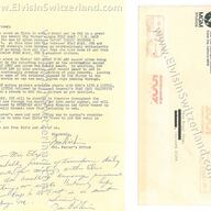 April 3, 1960: including personal note to  Peggy Elzea. She was one of Elvis Presley's most dedicated "super-fans," known for her incredibly detailed diaries and firsthand accounts of his concerts. 
