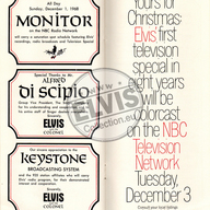 Elvis Presley NBC Television Christmas Promotional Program 1968