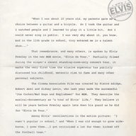 Insert in the Original Elvis On Tour Pressbook.