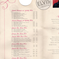 Elvis Presley Souvenir Menu International Hotel Las Vegas (1969). Along with the rarer version given to opening night "invited guests" only, these are the rarest of the souvenir menus from Elvis' legendary Las Vegas engagements beginning in 1969. 
