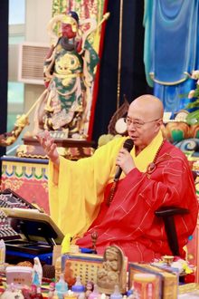 Photograph of Hai Tao in ritual for aborted children, 2017