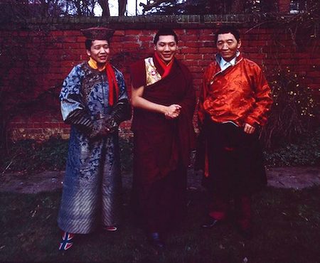 Photograph of Akong Tulku, Chogyam Trungpa, and Sherab Palden Beru in Britain, 1968