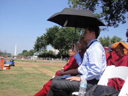Photo of Ogyen Trinley Dorje, Lobsang Sangay, Tsewang Tashi, D.C. 20110