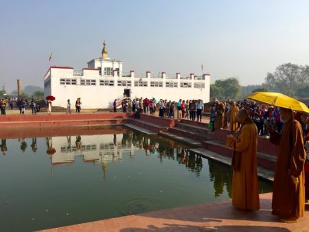 Photograph of Chinese tourists in Lumbini, 2016