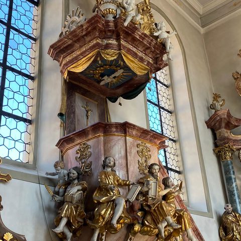 Die prunkvolle Kirche St. Cyriakus in Gramschatz Quelle: Markt Rimpar / Nadja Kess