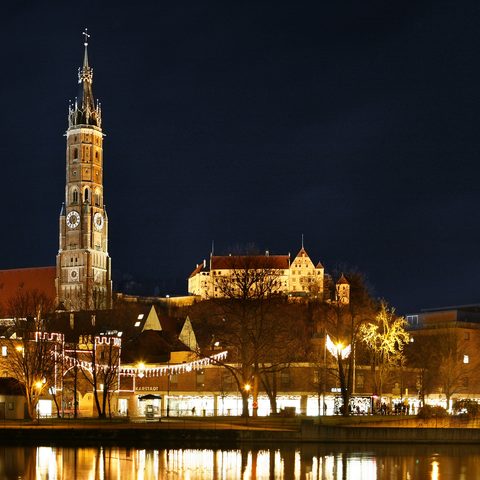 Landshut Blick ueber die Isar Basilika St. Martin_Fotograf Hackl. Quelle: Tourismusverbandes Ostbayern e.V.