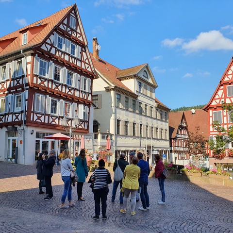 Calw, Marktplatz Fachwerk  © Manuela Röskamm / Stadt Calw