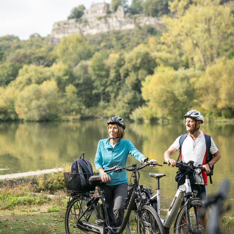 Radfahreer Karlsburg © Stadt Karlstadt / Atelier ZUDEM 