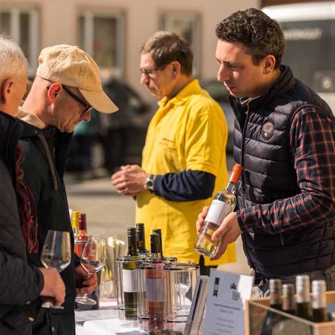 Impressionen von der Jungweinpräsentation zur Mandelblüte in der Hauptstraße Quelle: Touristikrat Nordheim am Main