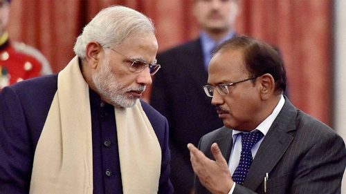 Photograph of Narendra Modi and Ajit Doval