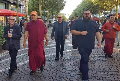 Photo of Ogyen Trinley Dorje and team in France, 2018