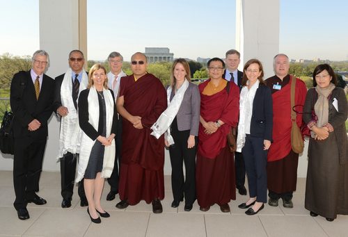 Photo of Ogyen Trinley Dorje and team at USIP, 2015