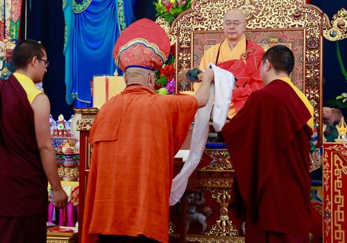 Photograph of Hai Tao enthroned, 2016