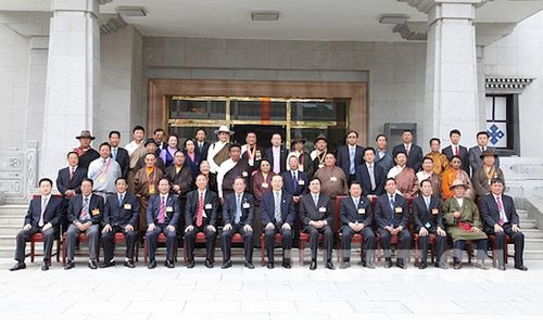 Official photo of UFWD leaders with Tibetan representatives, Lhasa 2011