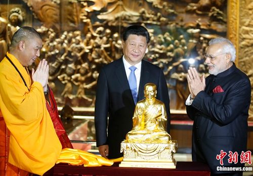 Photograph of Zeng Qin, Xi Jinping, and Narendra Modi, 2015