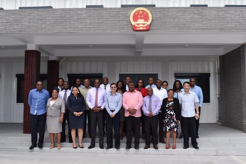 Photograph of Dominica cabinet at PRC Embassy, 2020