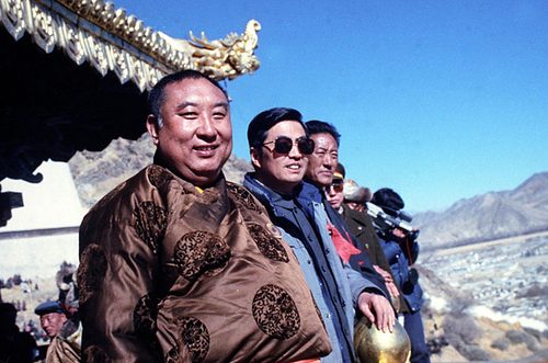 Photograph of Panchen Lama and Hu Jintao in Lhasa, 1989