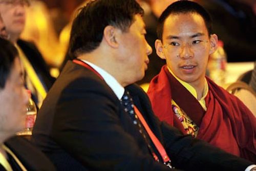 Photograph of Ye Xiaowen and Panchen Lama Gyaincain Norbu, 2009