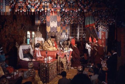 Photograph of coronation of Sikkim's 12th Chogyal, 1965
