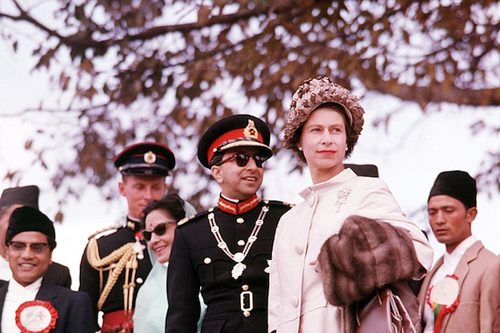 Photograph of King Mahendra and Queen Elizabeth II, 1961