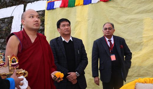 Photograph of Ogyen Trinley Dorje, Pema Khandu, and Amitabh Mathur, 2016