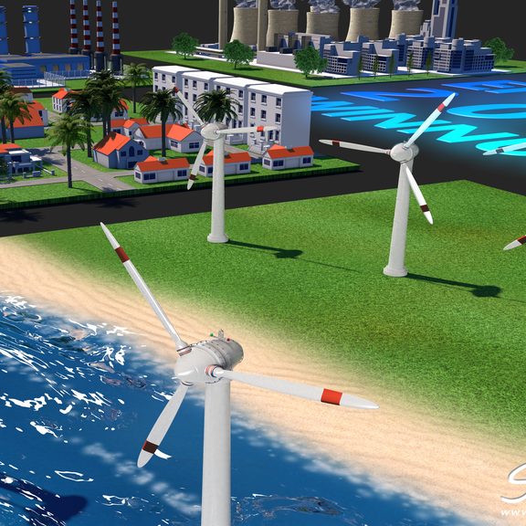 Detailansicht Windkraftanlage
