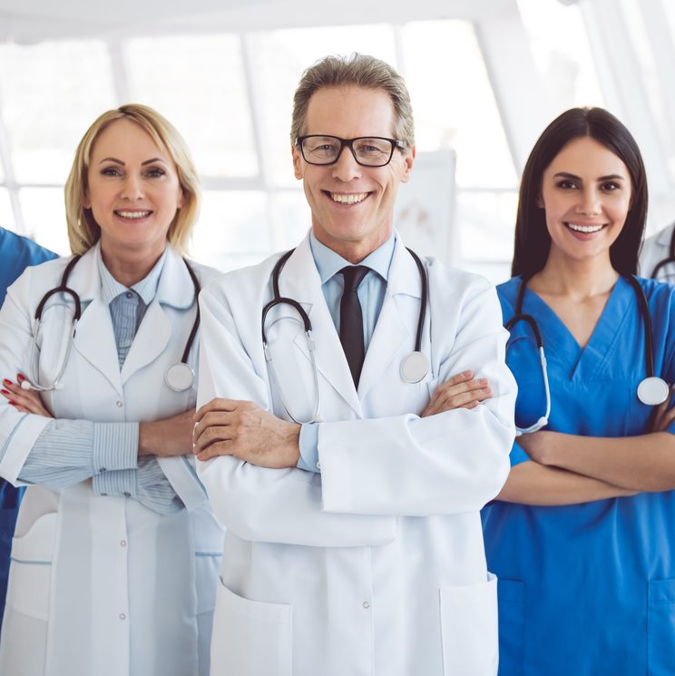 smiling team of doctors