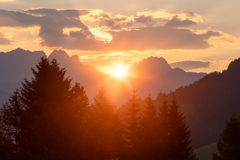 Sonnenaufgang über der Sulzfluh, Prättigau