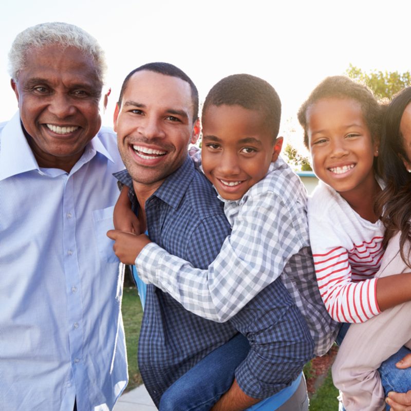 happy family outside