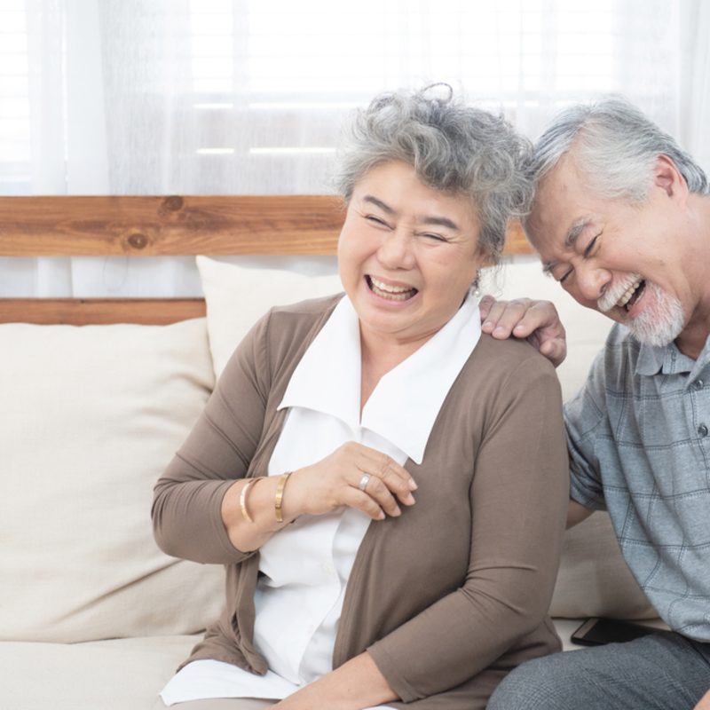 Happy older couple smiling
