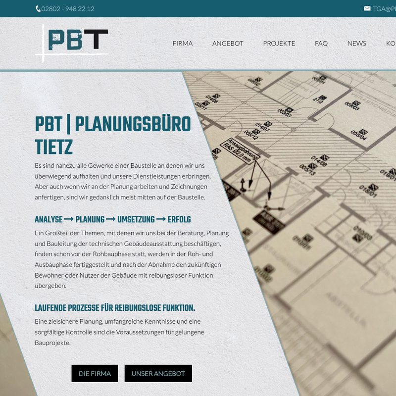 Planungsbüro Tietz | www.pb-tietz.de | Laufende Beratung, Erstellung der Website und Corporate Communication
